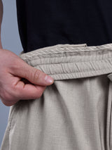L&C Khaki | Baggy Fit | Regular Length | Unisex Casual Lowers | Viscose Linen | Linen Slub