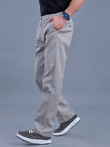 L&C Light Grey | Relax Fit | Regular Length | Side Elasted Casual Trousers For Men | Cotton Linen | Linen Slub