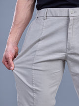 L&C Beige | Relax Fit | Regular Length | Side Elasted Casual Trousers For Men | Cotton Linen | Linen Slub