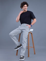 L&C Sky Blue | Relax Fit | Regular Length | Side Elasticated Casual Trousers For Men | Cotton Linen | Linen Slub