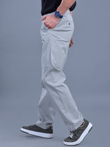 L&C Sky Blue | Relax Fit | Regular Length | Side Elasticated Casual Trousers For Men | Cotton Linen | Linen Slub