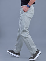 L&C Pista | Relax Fit | Regular Length | Side Elastic Casual Trousers For Men | Cotton Linen | Linen Slub