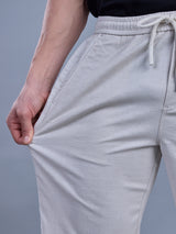 L&C Light Grey | Baggy Fit | Regular Length | Unisex Casual Lowers | Viscose Linen | Linen Slub