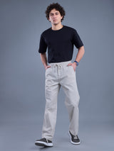 L&C Light Grey | Baggy Fit | Regular Length | Unisex Casual Lowers | Viscose Linen | Linen Slub