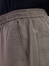 L&C Brown | Baggy Fit | Regular Length | Unisex Casual Lowers | Viscose Linen | Linen Slub