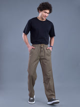 L&C Brown | Baggy Fit | Regular Length | Unisex Casual Lowers | Viscose Linen | Linen Slub