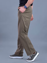 L&C Brown | Baggy Fit | Regular Length | Unisex Casual Lowers | Viscose Linen | Linen Slub