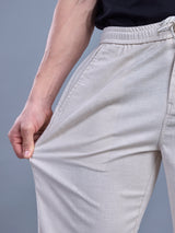 L&C Beige | Baggy Fit | Regular Length | Unisex Casual Lowers | Viscose Linen | Linen Slub