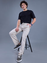 L&C Beige | Baggy Fit | Regular Length | Unisex Casual Lowers | Viscose Linen | Linen Slub