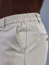 L&C Beige | Straight Fit | Regular Length | Side Elasted Casual Trousers For Men | PV 4 Way Lycra | Plain