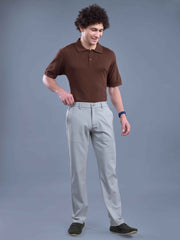 L&C Light Grey | Straight Fit | Regular Length | Side Elasted Casual Trousers For Men | PV 4 Way Lycra | Plain