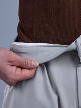 L&C Light Grey | Straight Fit | Regular Length | Side Elasted Casual Trousers For Men | PV 4 Way Lycra | Plain