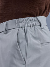 L&C Light Grey | Straight Fit | Regular Length | Side Elasted Casual Trousers For Men | PV 4 Way Lycra | Plain