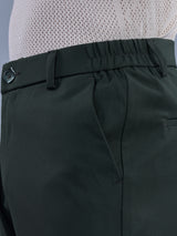 L&C Olive | Straight Fit | Regular Length | Side Elasted Casual Trousers For Men | PV 4 Way Lycra | Plain