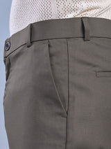 L&C Khaki | Straight Fit | Regular Length | Casual Trousers For Men with Fusing Elastic | PV 2 Way Lycra | Plain