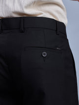 L&C Black | Straight Fit | Regular Length| Fusing Elastic Casual Trousers For Men | PV 2 Way Lycra | Plain