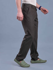 L&C Brown | Straight Fit | Regular Length | Fusing Elasted | Casual Trousers For Men | PV 2 Way Lycra | Plain