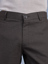 L&C Brown | Straight Fit | Regular Length | Fusing Elasted | Casual Trousers For Men | PV 2 Way Lycra | Plain