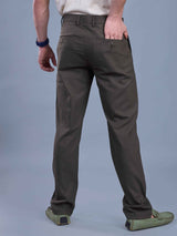L&C Brown | Straight Fit | Regular Length | Fusing Elasted | Casual Trousers For Men | PV 2 Way Lycra | Plain