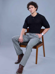 L&C Grey | Straight Fit | Regular Length | Fusing Elasted Casual Trousers For Men | PV 2 Way Lycra | Plain