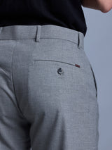 L&C Grey | Straight Fit | Regular Length | Fusing Elasted Casual Trousers For Men | PV 2 Way Lycra | Plain