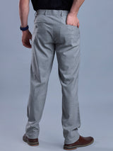 L&C Grey | Straight Fit | Regular Length | Fusing Elasted Casual Trousers For Men | PV 2 Way Lycra | Plain