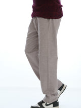L&C Relax Fit | Regular Length | Light Grey | Linen Look | Cotton Blend | Casual Lowers for Men with chain on right side pocket