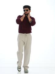 L&C Light Pista | Relax Fit | Regular Length | Casual Lowers For Men with chain on right side pocket| Linen Blend | Tensile Linen Dobby