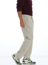L&C Light Pista | Relax Fit | Regular Length | Casual Lowers For Men with chain on right side pocket| Linen Blend | Tensile Linen Dobby