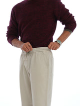 L&C Light Pista | Relax Fit | Regular Length | Casual Lowers For Men with chain on right side pocket| Linen Blend | Tensile Linen Dobby