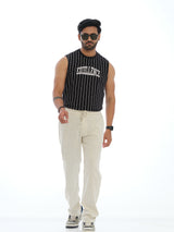 L&C Beige | Relax Fit | Regular Length | Casual Lowers For Men with right side pocket chain| Lined Linen Look | Cotton Blend