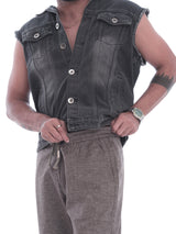 L&C Brown | Relax Fit | Linen Look | Regular Length Casual Lowers For Men with chain on right side pocket | Cotton Blend