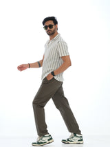 L&C Olive Green | Relax Fit | Regular Length | Checked Dobby | Casual Lowers For Men | Cotton Dobby Fabric