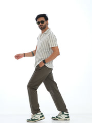 L&C Olive Green | Relax Fit | Regular Length | Checked Dobby | Casual Lowers For Men | Cotton Dobby Fabric