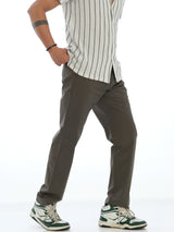 L&C Olive Green | Relax Fit | Regular Length | Checked Dobby | Casual Lowers For Men | Cotton Dobby Fabric