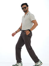 L&C Grey | Relax Fit | Regular Length | Casual Lowers for Men | Checked Dobby | Cotton Comfort Fabric