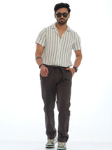 L&C Grey | Relax Fit | Regular Length | Casual Lowers for Men | Checked Dobby | Cotton Comfort Fabric