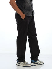 L&C Black | Relax Fit | Regular Length | Casual Checked Dobby Lowers For Men | Cotton Dobby Fabric