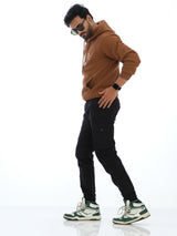 L&C Black | Ankle Length | Cargo Joggers for Men with chain on both side pockets| Cotton Dobby | Casual Wear