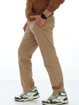 L&C Khaki | Relax Fit | Regular Length | Casual Checked Dobby | Cotton Lowers For Men