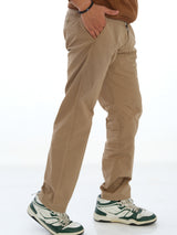 L&C Khaki | Relax Fit | Regular Length | Casual Checked Dobby | Cotton Lowers For Men