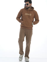 L&C Khaki | Relax Fit | Regular Length | Casual Cordroi Dobby Trousers for Men with Patch Pockets