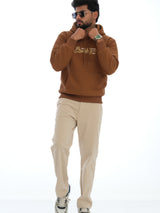 L&C Beige Relax Fit Regular Length Casual Cordroi Trousers For Men | Patch Pocket | Imported Fabric