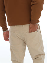 L&C Beige Relax Fit Regular Length Casual Cordroi Trousers For Men | Patch Pocket | Imported Fabric