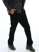 L&C Black | Relax Fit | Regular Length| Casual Trousers For Men | Patch Pocket Cordroi Dobby