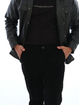 L&C Black | Relax Fit | Regular Length| Casual Trousers For Men | Patch Pocket Cordroi Dobby