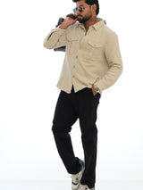 L&C Navy | Relax Fit | Regular Length | Casual Cordroi Dobby Trousers for Men