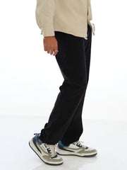 L&C Navy | Relax Fit | Regular Length | Casual Cordroi Dobby Trousers for Men