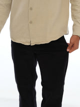 L&C Navy | Relax Fit | Regular Length | Casual Cordroi Dobby Trousers for Men