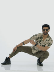 L&C Green | Relax Fit | Regular Length | Casual Trousers for Men | Imported Cordroi Dobby